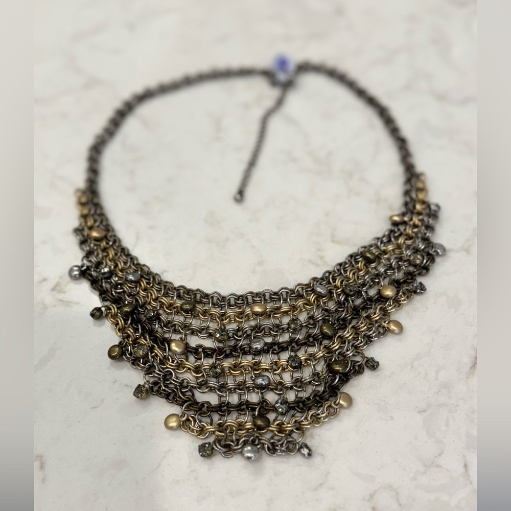 Sale🎉 Designer Gold and Silver Tiered Filigree Necklace